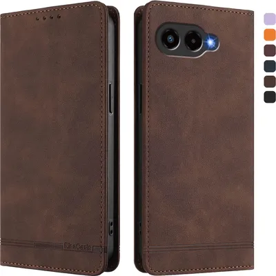Image de Etui pour T-Mobile REVVL 8, étui rétro en cuirPolyuréthaneavec support et fentes pour cartes de crédit Marron