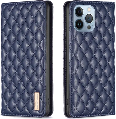 Produktbild von iPhone 13 Pro Max Hülle, Elegant Bookstyle Flip Leder Kartenfächer Schutzhülle mit Ständer für iPhone 13 Pro Max Blau