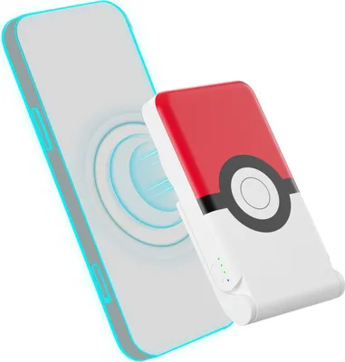 Produktbild von Magnetische Powerbank OTL 5000 mAh, USB-C 15W, Pokemon Pokeball mit Ständer (rot-weiß)
