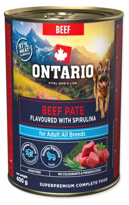 Productafbeelding van Konzerva Ontario Adult, rundvleespaté met spirulinasmaak, 400g