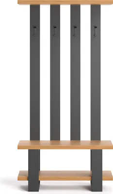 Produktbild von Industrieller Mount-Garderobenständer aus massivem Holz 90 cm,