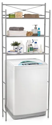 Produktbild von Toilettenregal MARSA mit drei Ablageflächen – Vielseitiges Standregal, WC- und Waschmaschinenregal in Anthrazit, Perfekt für Waschküche