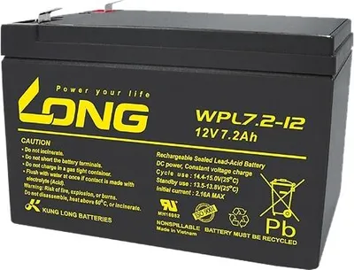 Produktbild von KUNG LONG Blei-Akkumulator WPL7.2-12-M/F2, 12 V- / 7,2 Ah
