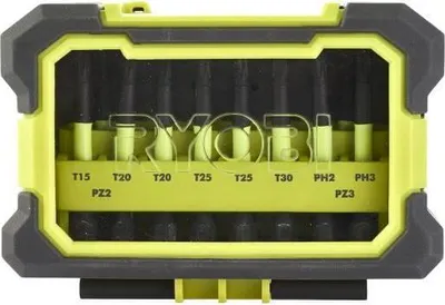 Obrázek produktu pro Sada nárazuvzdorných šroubovacích bitů Ryobi, 10 kusů, RAK10MSDI, Philips, Torx, PoziDrive