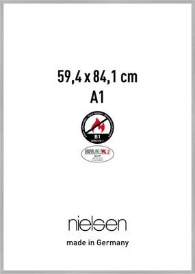 Produktbild von nielsen Aluminium Bilderrahmen C2-B1, 59,4x84,1 cm (A1), Struktur Silber Matt
