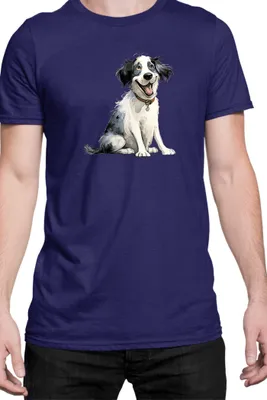 Obrázok produktu pre Mužské Tričko Funny Dogs Breeds Landseer Dog Breed, Man L / Tmavomodrá