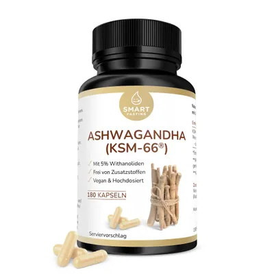Produktbild von Ashwagandha - KSM-66® 600 mg - Labor - 5% Withanolide - 180 Kapseln