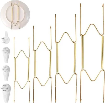 Immagine prodotto di Set di ganci da parete, 4 pezzi, acciaio inossidabile, decorativi, dorati, da fissare a parete