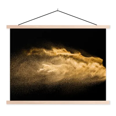 Produktbild von MuchoWow® Textilposter Sand - Gold - Schwarz - Luxus - Kunst 40x30 cm mit holzfarbenen Rahmen - Bilder