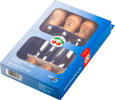 Produktbild von Kirschen Kerbschnitzbeitel-Satz 6-teilig Spezial-Werkzeugstahl Handgeschmiedet