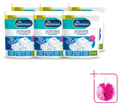 Produktbild von 6 x Dr. Beckmann Active White Oxi Kraft-Pulver für weiße Wäsche 400 g - Sparpackung - 6 Stücke