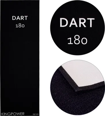Produktbild von Dart Darts Teppich Target Oche Matte Steeldart Dartpfeile Dartboard Zubehör Dartteppich Abwurflinie Schutz Gummi Dartscheibe 237 x 80 cm Schwarz Weiß Kingpower