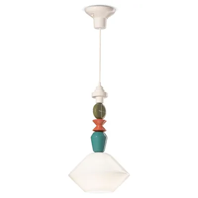 Produktbild von Art Deco Vintage Hängelampe aus Glas und Keramik Lariat SO-G