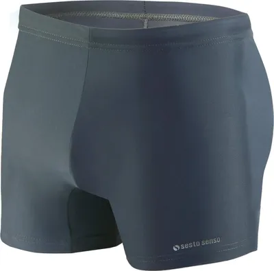 Produktbild von Sesto Senso Herren Badehose – Sportliche, eng anliegende Schwimmshorts für Männer, ideal für Pool und Schwimmsport – Größe M Grau