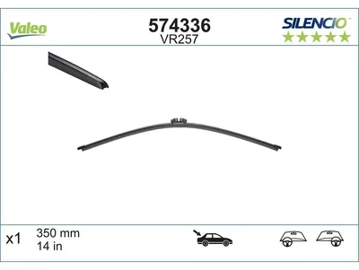 Obrázek produktu pro Silencio Ploché lišty, zadní stěrač - VR257 - 350 mm - 1 ks