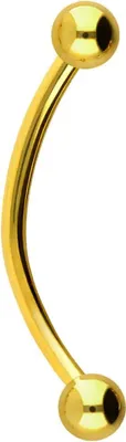 Produktbild von Bauchnabel-Piercing, Rook Piercing Titan Banane Gold Stablänge: 18mm + Stabstärke: 1,6mm + Kugelgröße: 4mm