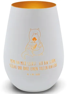 Produktbild von Mr. & Mrs. Panda Laterne Otter Blumenstrauß - Weiß - Geschenk, Teelichthalter Glas, Achtsamkeit, Positiv, Süß, Seeotter, Windlicht, Balkon, Outdoor, Selbstliebe