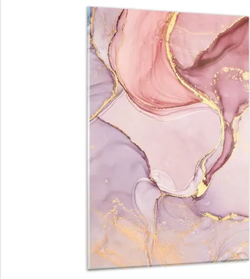 Produktbild von Bilder auf glas - Einteilig - Abstraktion Marmor Rosa - 80x120cm - Glasbilder - Wandbilder - Bilder - zum Aufhängen bereit - Wanddekoration aus Glas - Glas Bilder - Wandbild auf Glas - GPA80x120-4528