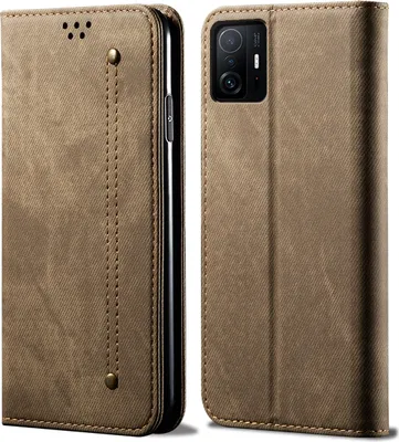 Image de Xiaomi Mi 11T Case, étui portefeuille en cuir avec fermeture magnétique et support pour Xiaomi Mi 11T / Mi 11T Pro Khaki