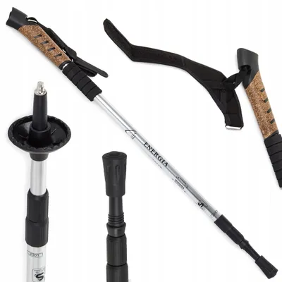 Zdjęcie produktu dla Kij Nordic Walking Składany Regulowany Do Chodzenia Teleskopowy Trekkingowy