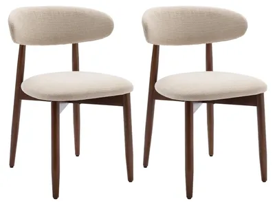 Produktbild von COLAMY 2er Set Küchen- und Esszimmerstühle, elegant und robust, skandinavisch-minimalistisches Design, Beige