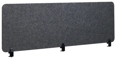 Produktbild von BELIANI Schreibtisch Trennwand Dunkelgrau Stoff PET Kunststoff 180 x 50 cm zum Aufstellen Klemmen Schallschutz Sichtschutz Pinnwand Büro Home Office