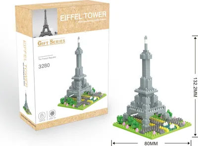 Produktbild von Eiffelturm Paris Wahrzeichen Modell LNO Micro-Bricks Bausteine