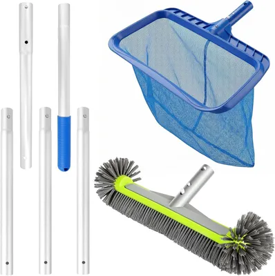 Produktbild von Poolreinigungsset 169 cm, mit Poolbürste und Skimmer, für Swimmingpool