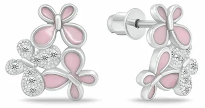 Produktbild von Charmante Silberohrringe Schmetterlinge EA1089WP