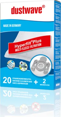 Produktbild von 20x dustwave® Vlies Staubsaugerbeutel passend für AEG Typ 61EKT01, 61EKW01 / Markenfiltertüten - Germany