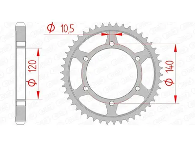 Produktbild von AFAM Kettenrad Stahl Standard - 530