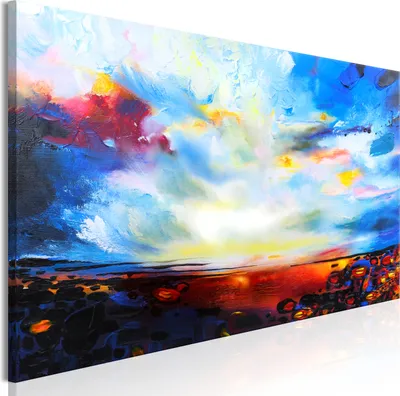 Produktbild von Italienischer Leinwand Leinwandbild - Colourful Sky (1 Part) Narrow 135x45 cm Abstrakt a-A-0512-b-a