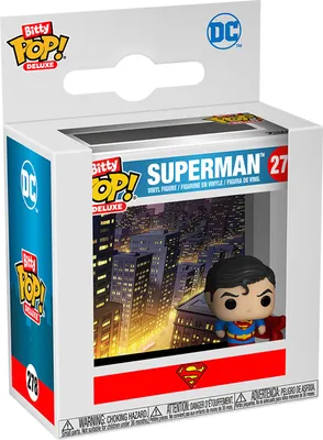 A Funko Bitty Pop! Deluxe collectible figure of Superman in its original packaging.