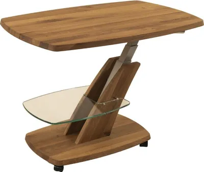 Produktbild von Funktionstisch Catalina höhenverstellbar 90 x 60 x 47-64 Couchtisch Massivholz Wildeiche 16165