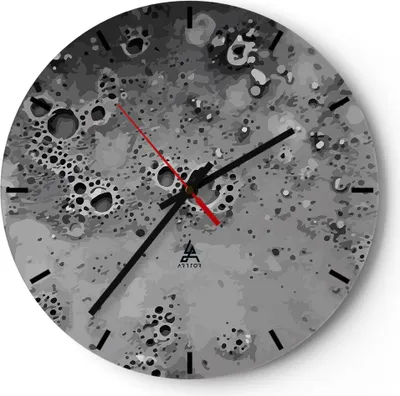 Produktbild von Wanduhr - Rund - Glasuhr - Abstraktion modern - 30x30cm - Schleichendes Uhrwerk - Lautlos - zum Aufhängen bereit - Dekoration Modern - Wanddekoration aus Glas - C3AR30x30-4078