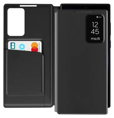 Produktbild von Avizar, Fensterhülle für Samsung Galaxy S23 Ultra mit Kartenklappe, Schwarz