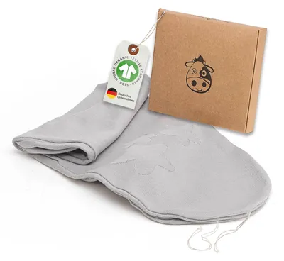 Produktbild von Minky Mooh® Stillkissenbezug 190 cm aus Baumwolle – Bezug für Still-, Schwangerschafts- & Seitenschläferkissen – Grau