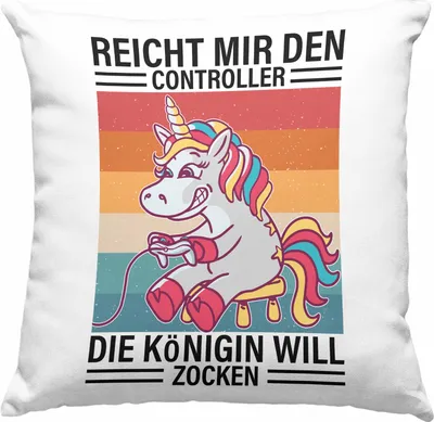 Produktbild von Trendation - Gamer Girl Geschenk Deko-Kissen mit Füllung 40x40 Gaming Geschenkidee Mädchen Tochter Spruch Zockerin (Grün)