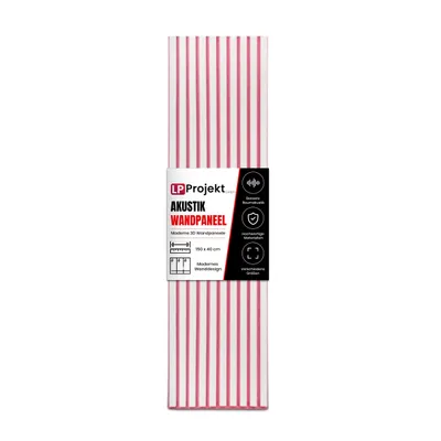 Produktbild von LP Projekt Holzwandpaneel 150x40cm | Modernes 3D Akustikpaneel für Räume und Büros | Dekorativ Rosa weiß Wandpaneel geeignet für dekorative Wand