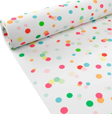 Produktbild von Duni Tischdecken Rolle Tischtuch Dunicel 40 Meter x 1,18 Meter Happy Bubbles bunt Punkte