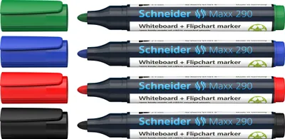 Produktbild von Schneider Schreibgeräte Maxx 290, 4 Stück(e), Schwarz, Blau, Grün, Rot, Rundspitze, Mehrfarbig, Medium, 2 mm