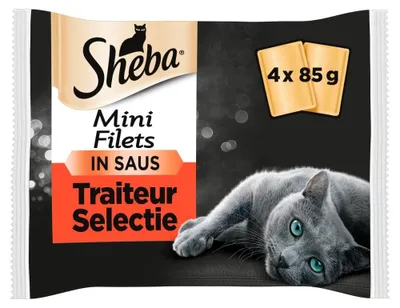 Productafbeelding van Sheba Mini-Netjes, selectie van het slagerijproduct, kattenvoer in saus, 52 stuks, vers