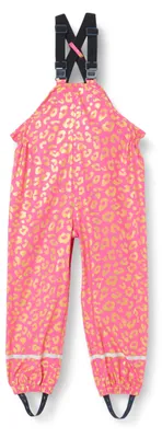 Immagine prodotto di Schmuddelwedda, pantaloni impermeabili per la pioggia, modello 34726526, colore rosa oro con motivo leopardo, taglia 104
