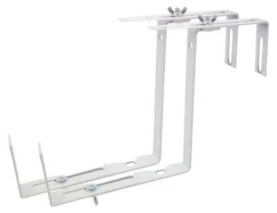 Image de Support de bac à fleurs pour balcon Lot de 2 supports de bac à fleurs Support de bac à fleurs pour balcon blanc Support de bac à fleurs