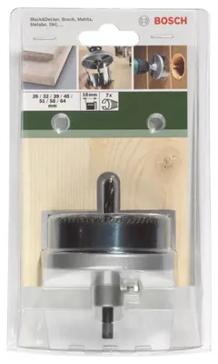 Image de Jeu de 7 scies cloches Bosch pour bois dur et tendre, bois plaqué Ø 26 - 64 mm