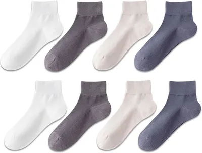 Obrázek produktu pro INF Bezešvé ponožky - 4 páry Bílá + modrá