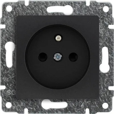 Zdjęcie produktu dla Gniazdo Pojedyncze Kos Vena 80x80x39mm Z Uziemieniem Antracyt Przesłona