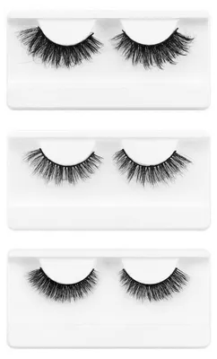 Image de 3 paires de faux cils avec pinceau à cils, réutilisables, pour un look naturel