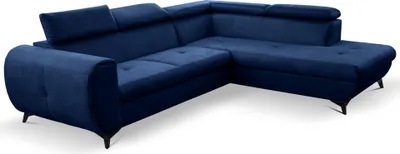Produktbild von Masseno Ecksofa MAGIA R-S mit Schlaffunktion L-Form, Sofa mit Bettkasten, Wohnzimmersofa, Couch, Soffa, Bettsofa, Couchgarnitur- Dunkelblau, LETTO 79