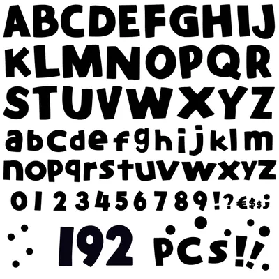 192 große Buchstabenaufkleber, 12 cm, schwarz, selbstklebend